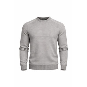 Rainforest Men’s Gray Striped Crewneck Sweater Size M Cotton Knit Pullover